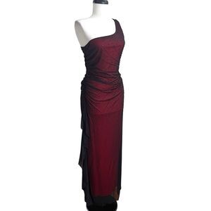 Vintage Hyphen Y2K Sheer Mesh Beaded Maxi Dress L Slip Whimsigoth Grunge Goth